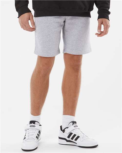 Independent Trading Co. IND20SRT Men's Midweight Fleece Shorts - Grey Heather - model front