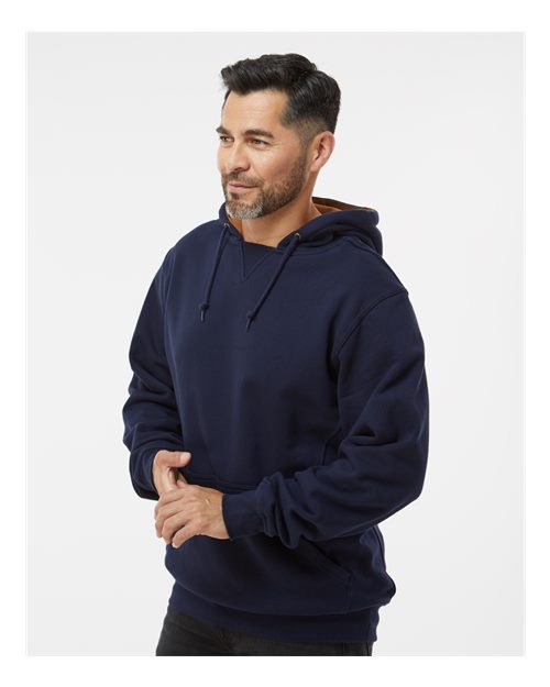 DRI DUCK 7035 Men's Woodland Fleece Hooded Pullover - Navy - model side