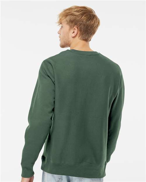 Independent Trading Co. IND5000C Unisex Legend Premium Heavyweight Cross-Grain Crewneck Sweatshirt - Alpine Green - model back