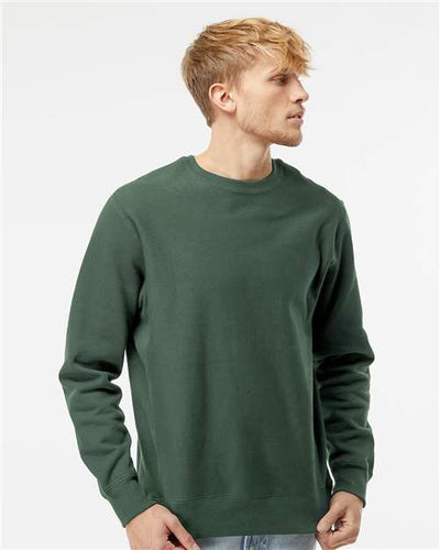 Independent Trading Co. IND5000C Unisex Legend Premium Heavyweight Cross-Grain Crewneck Sweatshirt - Alpine Green - model front