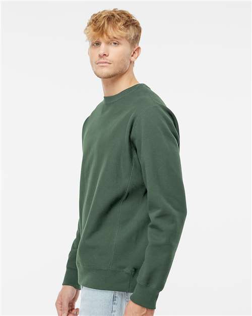 Independent Trading Co. IND5000C Unisex Legend Premium Heavyweight Cross-Grain Crewneck Sweatshirt - Alpine Green - model side