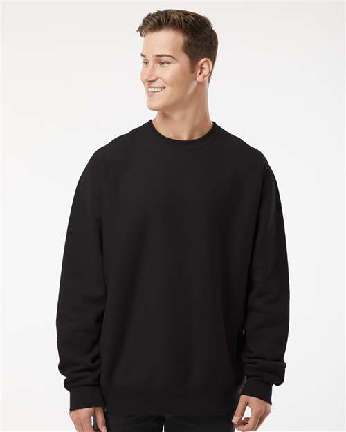 Independent Trading Co. IND5000C Unisex Legend Premium Heavyweight Cross-Grain Crewneck Sweatshirt - Black - model front