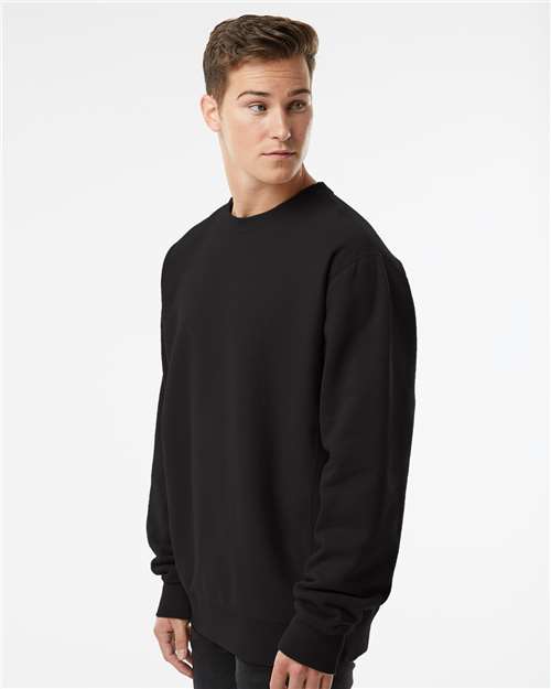 Independent Trading Co. IND5000C Unisex Legend Premium Heavyweight Cross-Grain Crewneck Sweatshirt - Black - model side