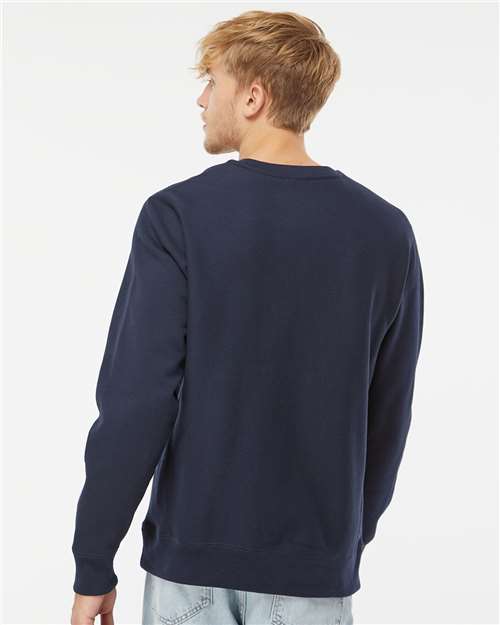 Independent Trading Co. IND5000C Unisex Legend Premium Heavyweight Cross-Grain Crewneck Sweatshirt - Classic Navy - model back