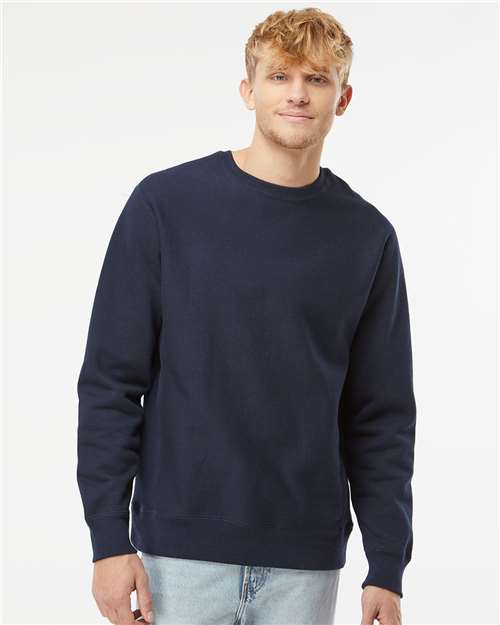 Independent Trading Co. IND5000C Unisex Legend Premium Heavyweight Cross-Grain Crewneck Sweatshirt - Classic Navy - model front