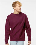Independent Trading Co. IND5000C Unisex Legend Premium Heavyweight Cross-Grain Crewneck Sweatshirt - Maroon - model front