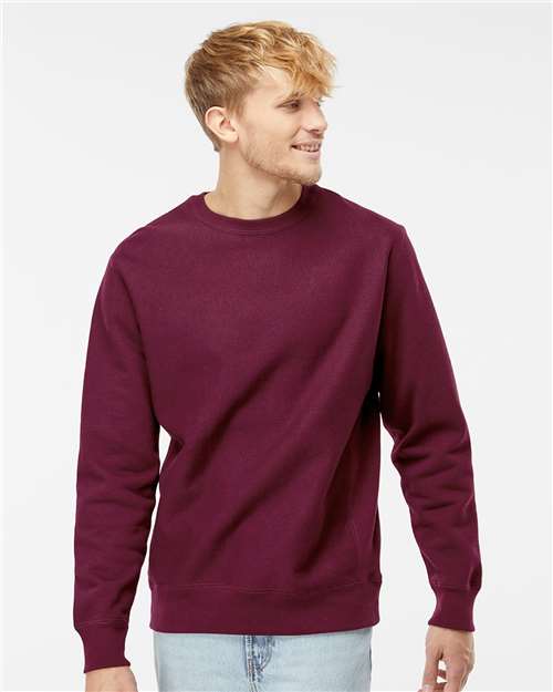 Independent Trading Co. IND5000C Unisex Legend Premium Heavyweight Cross-Grain Crewneck Sweatshirt - Maroon - model front