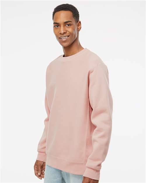 Independent Trading Co. IND5000C Unisex Legend Premium Heavyweight Cross-Grain Crewneck Sweatshirt - Dusty Pink - model side