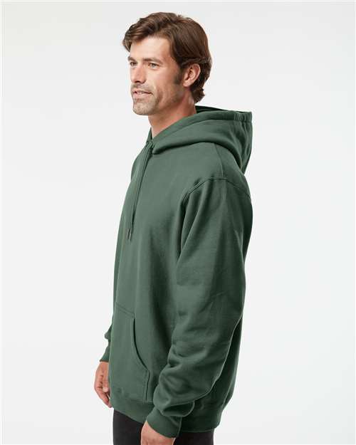 Independent Trading Co. IND5000P Unisex Legend Premium Heavyweight Cross-Grain Hooded Sweatshirt - Alpine Green - model side