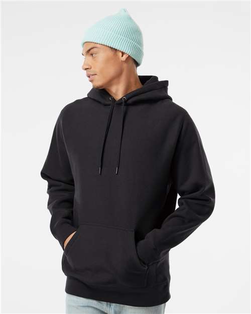 Independent Trading Co. IND5000P Unisex Legend Premium Heavyweight Cross-Grain Hooded Sweatshirt - Black - model front