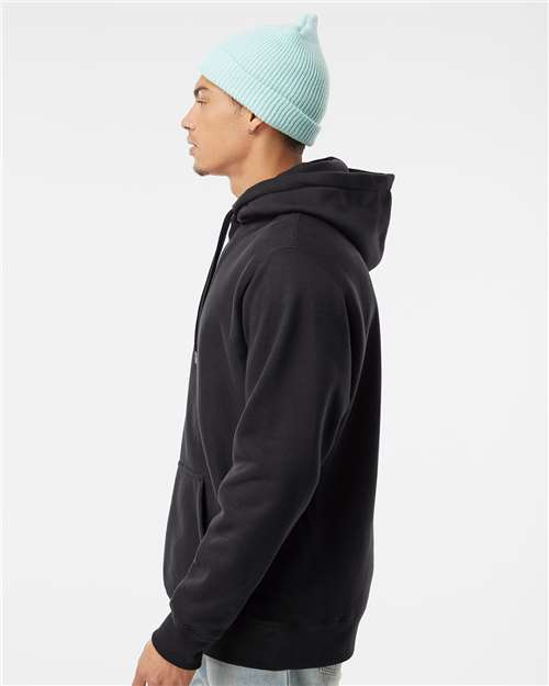 Independent Trading Co. IND5000P Unisex Legend Premium Heavyweight Cross-Grain Hooded Sweatshirt - Black - model side