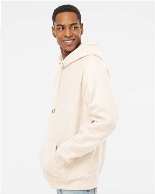 Independent Trading Co. IND5000P Unisex Legend Premium Heavyweight Cross-Grain Hooded Sweatshirt - Bone - model side
