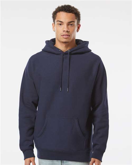 Independent Trading Co. IND5000P Unisex Legend Premium Heavyweight Cross-Grain Hooded Sweatshirt - Classic Navy - model front