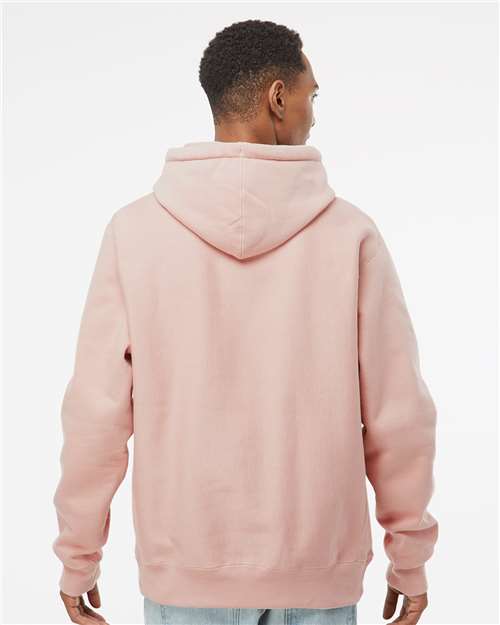 Independent Trading Co. IND5000P Unisex Legend Premium Heavyweight Cross-Grain Hooded Sweatshirt - Dusty Pink - model back