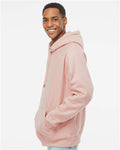Independent Trading Co. IND5000P Unisex Legend Premium Heavyweight Cross-Grain Hooded Sweatshirt - Dusty Pink - model side