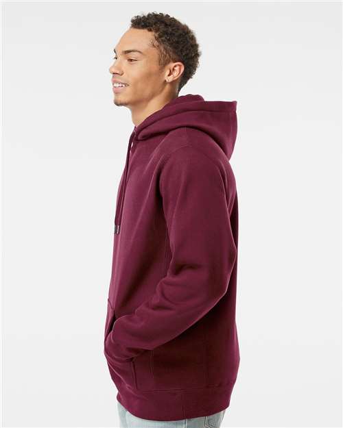 Independent Trading Co. IND5000P Unisex Legend Premium Heavyweight Cross-Grain Hooded Sweatshirt - Maroon - model side