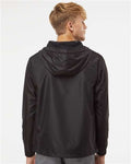 Independent Trading Co. EXP54LWP Unisex Lightweight Quarter-Zip Windbreaker Pullover Jacket - Black - model back