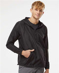 Independent Trading Co. EXP54LWP Unisex Lightweight Quarter-Zip Windbreaker Pullover Jacket - Black - model front