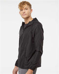 Independent Trading Co. EXP54LWP Unisex Lightweight Quarter-Zip Windbreaker Pullover Jacket - Black - model side