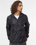 Independent Trading Co. EXP54LWP Unisex Lightweight Quarter-Zip Windbreaker Pullover Jacket - Black Camo - model front