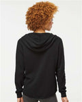 Independent Trading Co. PRM2500Z Women's California Wave Wash Full-Zip Hooded Sweatshirt - Black - model back