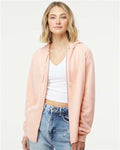 Independent Trading Co. PRM2500Z Women's California Wave Wash Full-Zip Hooded Sweatshirt - Blush - model front