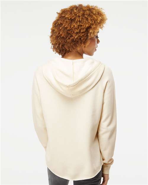 Independent Trading Co. PRM2500Z Women's California Wave Wash Full-Zip Hooded Sweatshirt - Bone - model back