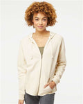 Independent Trading Co. PRM2500Z Women's California Wave Wash Full-Zip Hooded Sweatshirt - Bone - model front