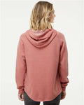 Independent Trading Co. PRM2500Z Women's California Wave Wash Full-Zip Hooded Sweatshirt - Dusty Rose - model back