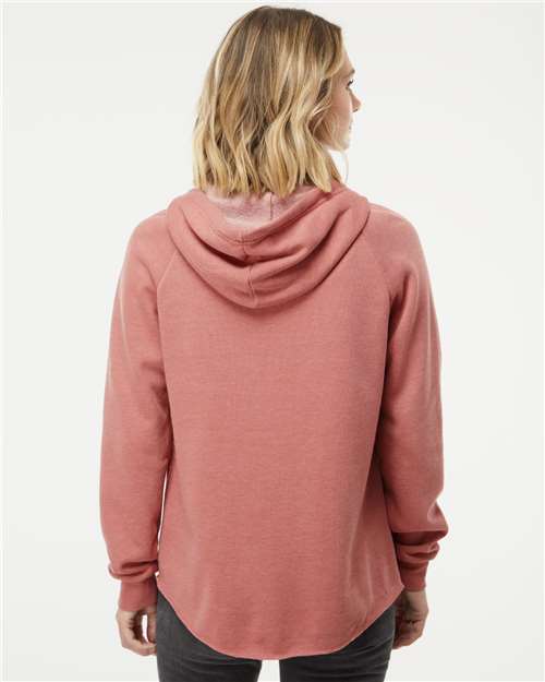 Independent Trading Co. PRM2500Z Women's California Wave Wash Full-Zip Hooded Sweatshirt - Dusty Rose - model back