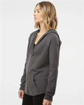Independent Trading Co. PRM2500Z Women's California Wave Wash Full-Zip Hooded Sweatshirt - Shadow - model side