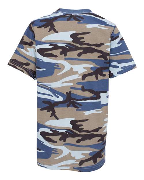 Code Five 2207 Youth Camouflage T-Shirt - Blue Woodland - back