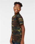 Code Five 2207 Youth Camouflage T-Shirt - Green Woodland - model side