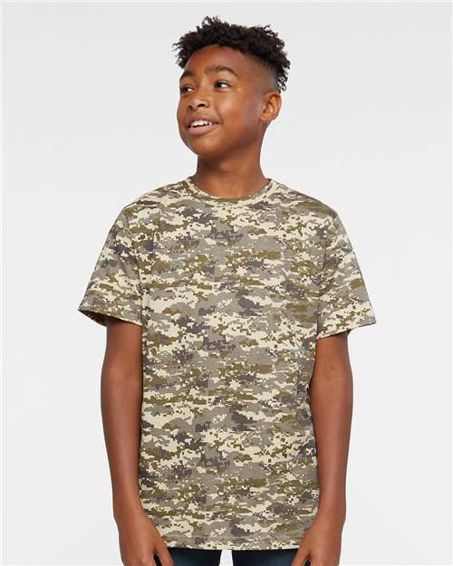 Code Five 2207 Youth Camouflage T-Shirt - Sand Digital - model front