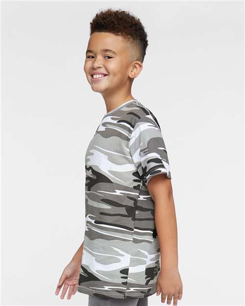 Code Five 2207 Youth Camouflage T-Shirt - Urban Woodland - model side