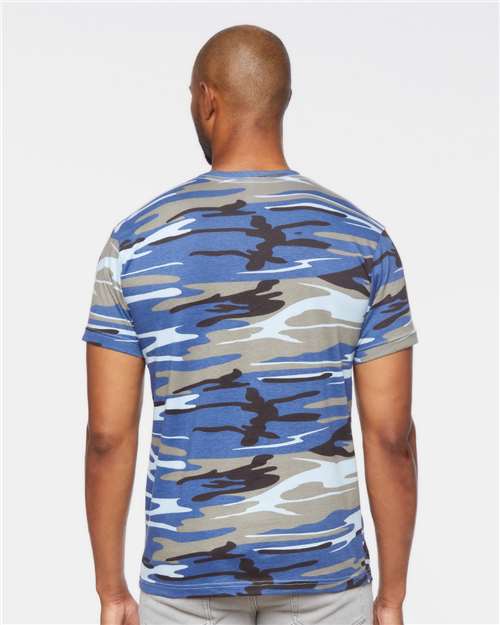 Code Five 3907 Unisex Camo Tee - Blue Woodland - model back