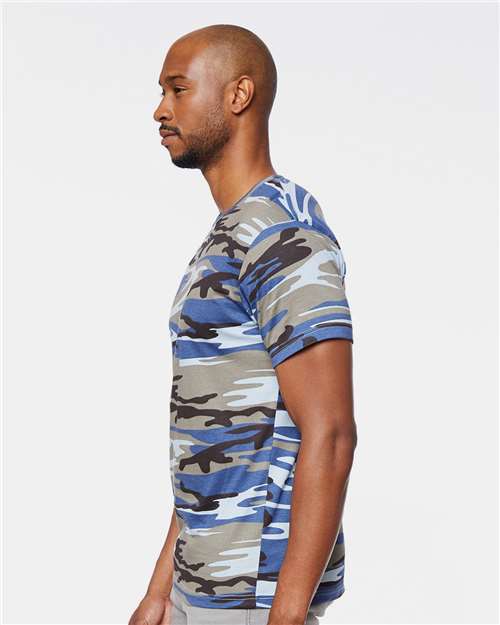 Code Five 3907 Unisex Camo Tee - Blue Woodland - model side