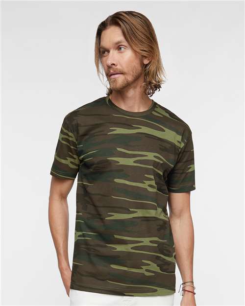 Code Five 3907 Unisex Camo Tee - Green Woodland - model front