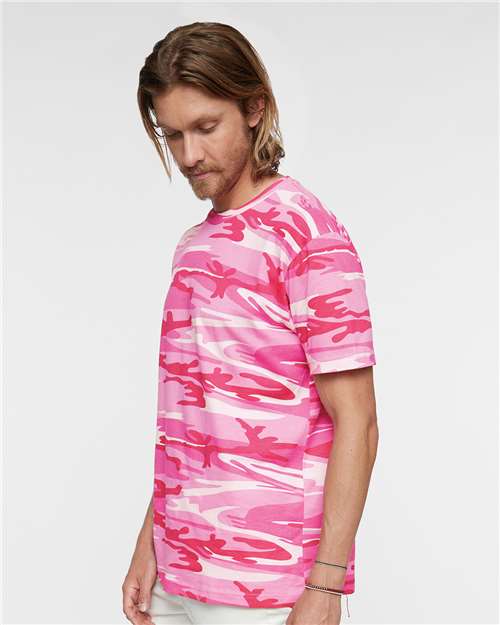 Code Five 3907 Unisex Camo Tee - Pink Woodland - model side
