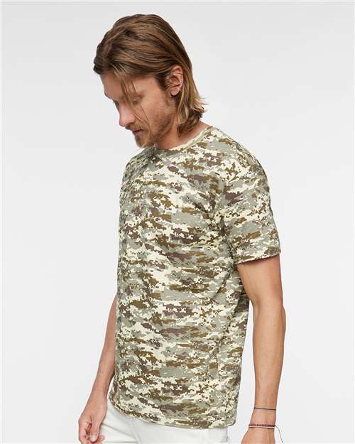 Code Five 3907 Unisex Camo Tee - Sand Digital - model side