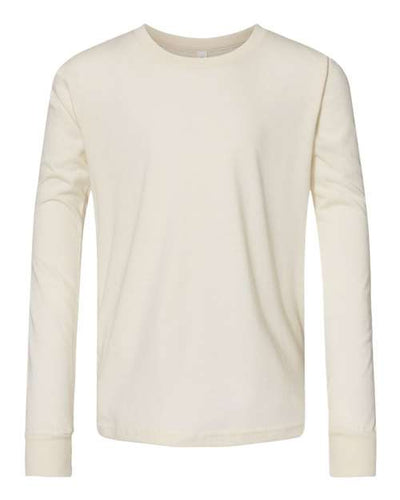 BELLA + CANVAS 3501Y Youth Jersey Long Sleeve Tee - Natural - front