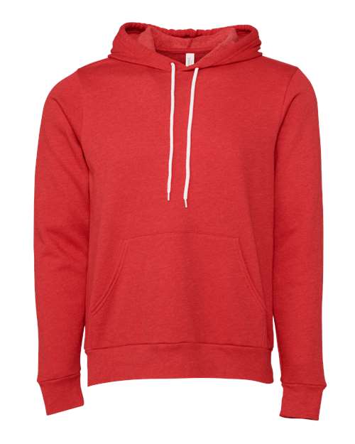 Bella+Canvas 3719 Unisex Sponge Fleece Pullover Hoodie - Heather Red - flat front