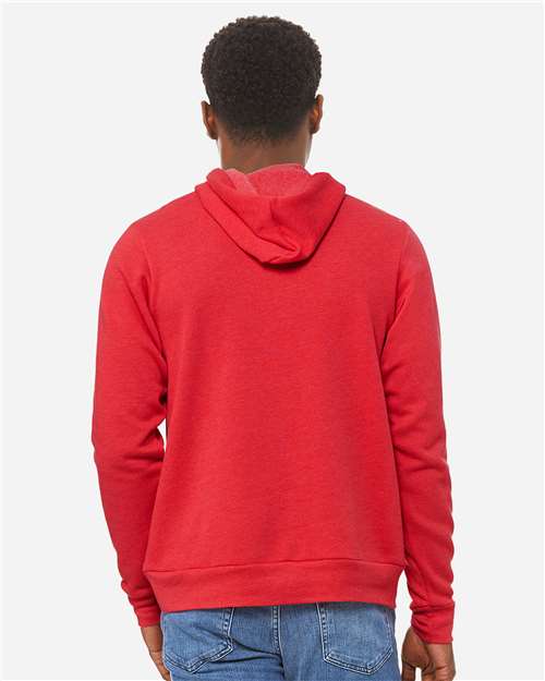 Bella+Canvas 3719 Unisex Sponge Fleece Pullover Hoodie - Heather Red - model back