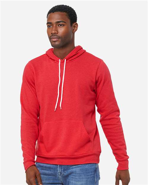 Bella+Canvas 3719 Unisex Sponge Fleece Pullover Hoodie - Heather Red - model side