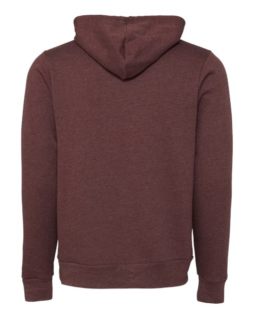 Bella+Canvas 3719 Unisex Sponge Fleece Pullover Hoodie - Heather Maroon - back