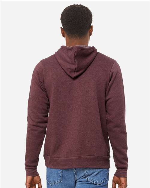 Bella+Canvas 3719 Unisex Sponge Fleece Pullover Hoodie - Heather Maroon - model back