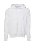 Bella + Canvas 3739 Sponge Fleece Full-Zip Hoodie Sweatshirt - Ash - flat front