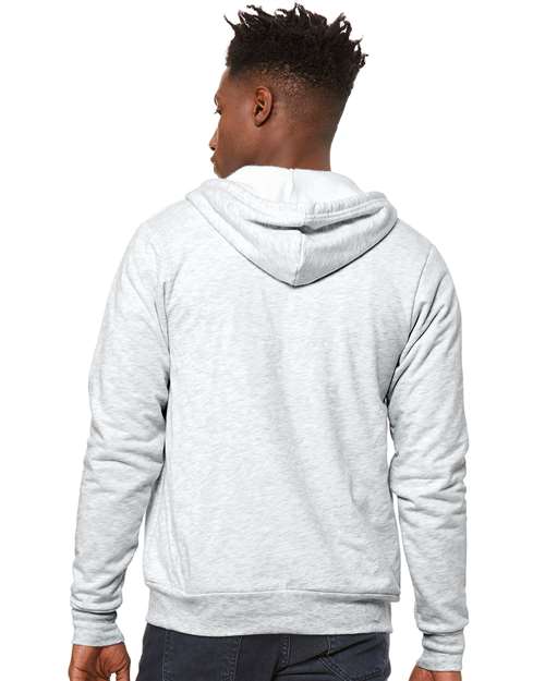 Bella + Canvas 3739 Sponge Fleece Full-Zip Hoodie Sweatshirt - Ash - model back