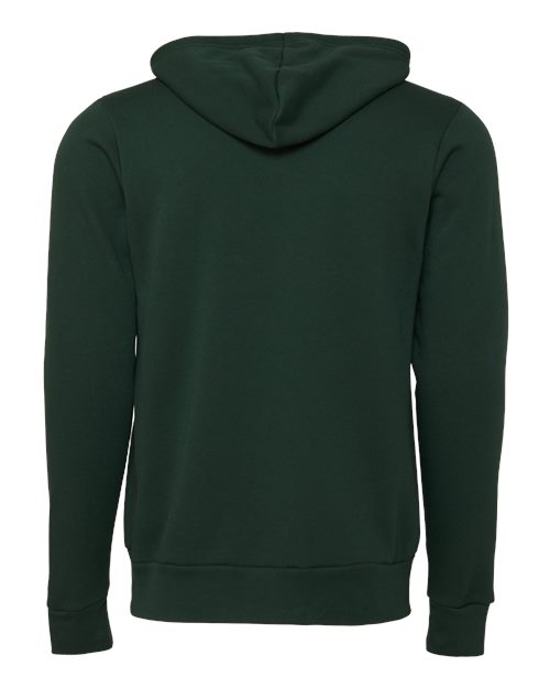 Bella + Canvas 3739 Sponge Fleece Full-Zip Hoodie Sweatshirt - Forest - back