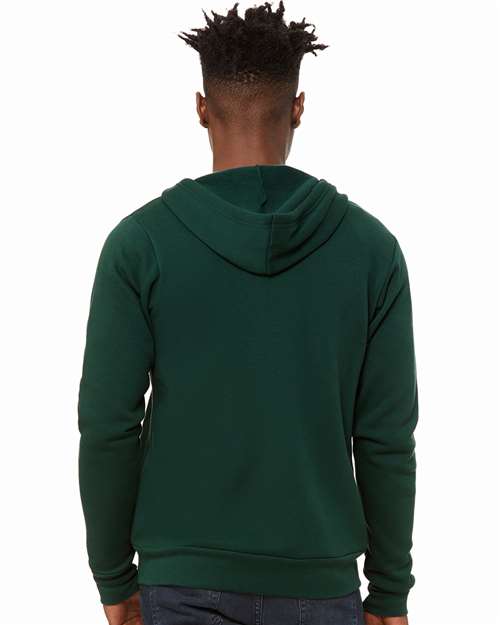 Bella + Canvas 3739 Sponge Fleece Full-Zip Hoodie Sweatshirt - Forest - model back